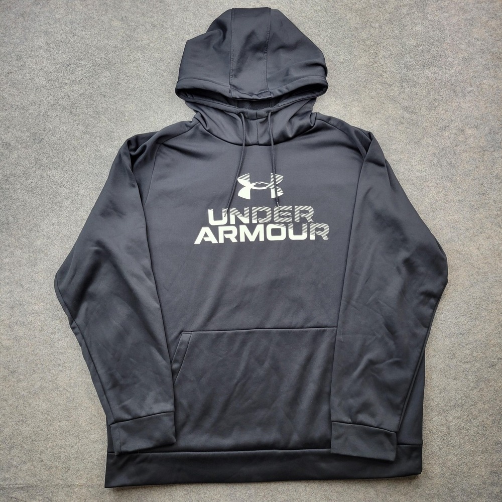 Under Armour Hoodie Mens 2XL Loose‎ Fleece Pullover Sweatshirt Logo Graphic